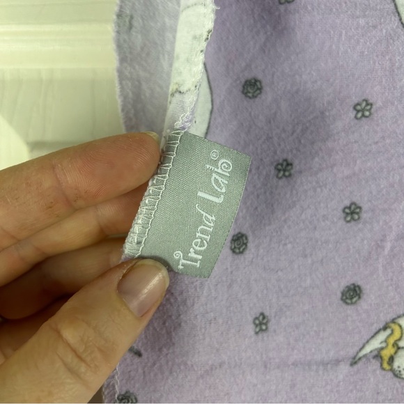 Trend Lab Unicorn Sleeping Moon Baby Recieving Blanket Purple White Flannel - Picture 4 of 7